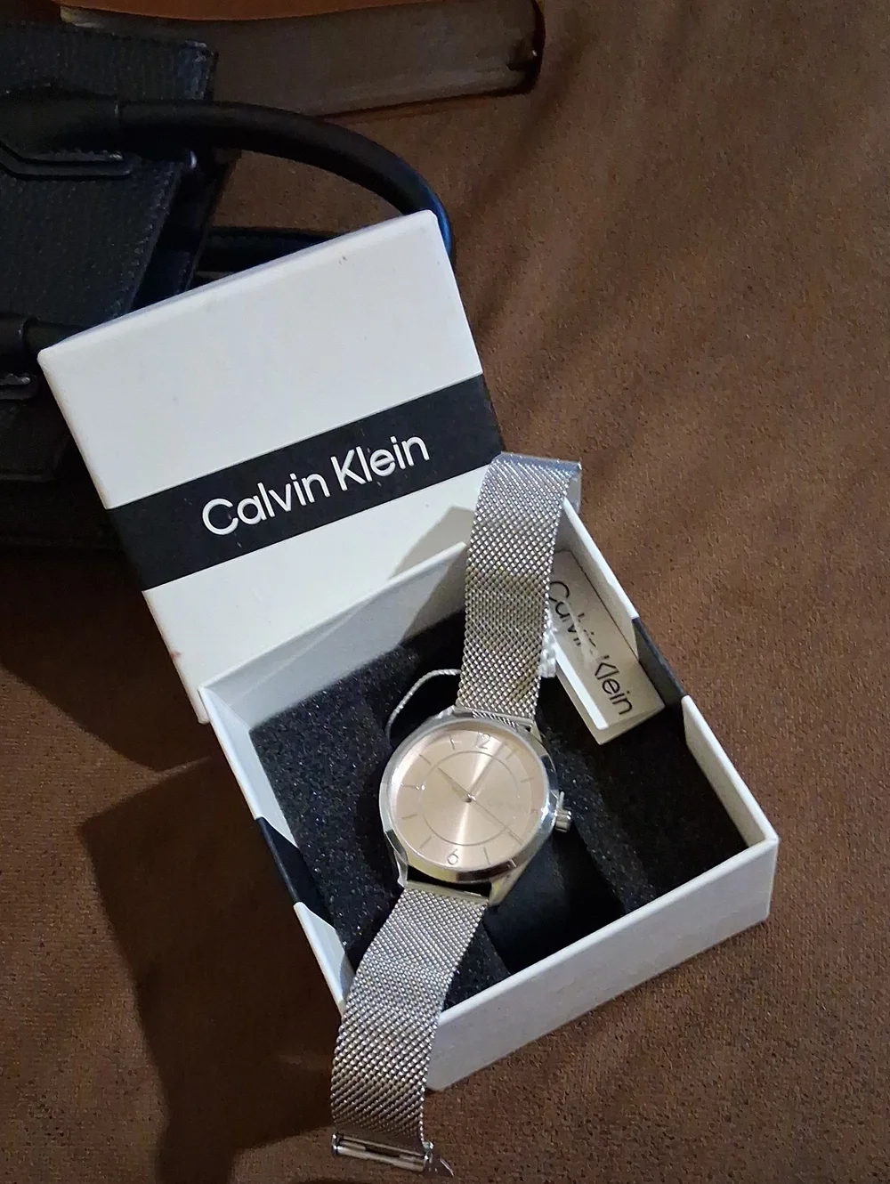 Calvin Klein Men’s Silver Mesh Bracelet Watch - Silver Dial